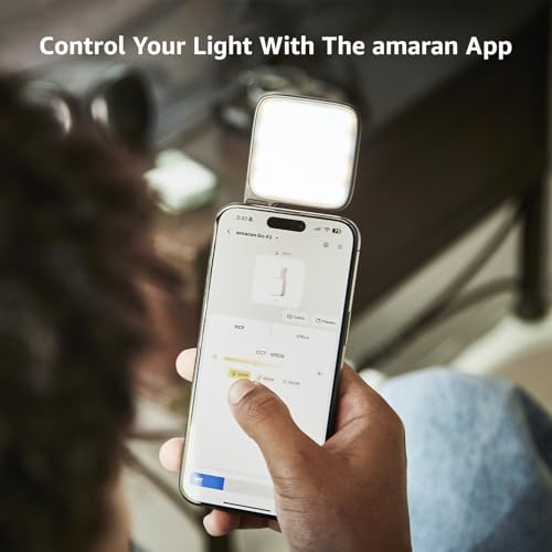 amaran Go Compatible with MagSafe Mini Phone Light,Rechargeable Portable Mirror LED Phone Light for Selfie,Makeup,Video Conference,TikTok,Compatible with iPhone&Android (Charcoal)