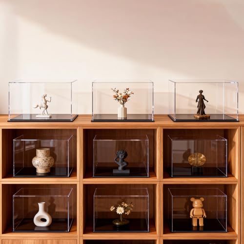 Clear Acrylic Display Case for Stationery & Toys, Dustproof Transparent Organizer Box for Collectibles, Action Figures, Pens, Markers, Building Blocks, Desktop Storage & Showcase