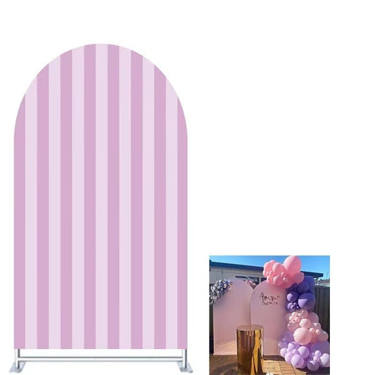 FiVan Arch Covers Stretchy Purple Stripes Backdrop for Birthday Baby Shower Party Decoration 2.6x6ft Baptism Background Props - color: NO-415, size: 2.6x6ft(78x180cm)