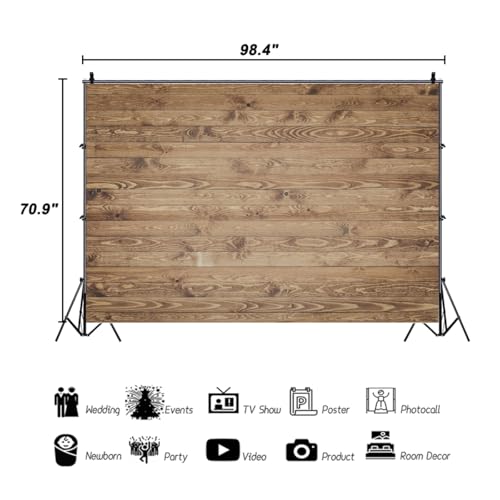 AOFOTO 8x6ft Wood Texture Background Rustic Wooden Table Grunge Surface with Old Natural Pattern Wood Panels Backdrop for Photography Clothes Products Flat Lay Photoshoot Photo Studio Props Vinyl - size: 8x6ft