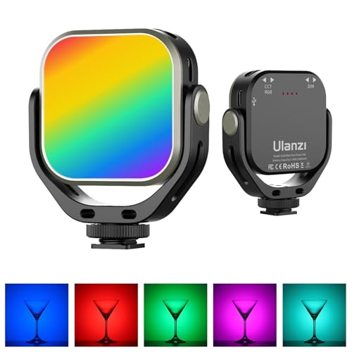 ULANZI VL66 RGB Adjustable Rechargeable 2500-6500K - Mini Video Portable Light on Camera, 2000mAh CRI95+ Dimmable, Ultra Bright Photo and Video Lighting, LED Fill Lamp for DSLR Camcorder Action Camera - color: VL66 RGB