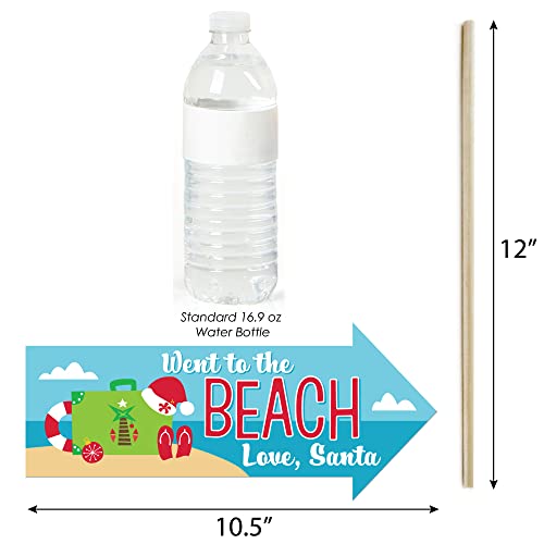Big Dot of Happiness Funny Tropical Christmas - Beach Santa Holiday Party Photo Booth Props Kit - 10 Piece