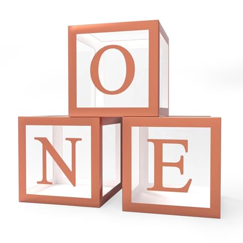 Rose Gold One Boxes for 1st Birthday, One Balloon Box With 20 Balloons, Baby Girl 1 Year Old Gifts, 1st Birthday Party Decorations Boy, Anniversary Photoshoot Props Backdrop. (Rose gold) - color: Rose Gold