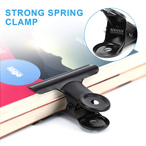 20 Pack Bulldog Clips 2 Inches Large Hinge Paper Clips Metal Hinge Clips for Crafts, Food Bags, Drawings, Photos at Home Kitchen & Office Usage, Black, 51mm - color: Black, size: 51mm