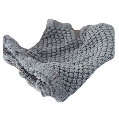 Zeroest Baby Photography Props Basket Braid Wool Wrap Newborn Photo Shoot Baskets Filler Posing Stuffer Background Blanket (Gray) - color: Gray