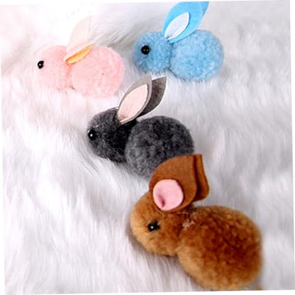 STOBOK Easter Hair Clips 4Pcs Mini Plush Bunny and Carrot Hairpins Cute Hair Accessories for Easter Party Celebration and Everyday Wear