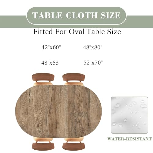 Wood Texture Background Fitted Oval Tablecloth, Elastic Edge Tables Cloth, Washable Table Cover, Kitchen and Dining Tablecloths Protector, Fits 52"x70" Oval TablesStyle 130 - color: Wood Texture -12, size: 70" x 52" (Oval)