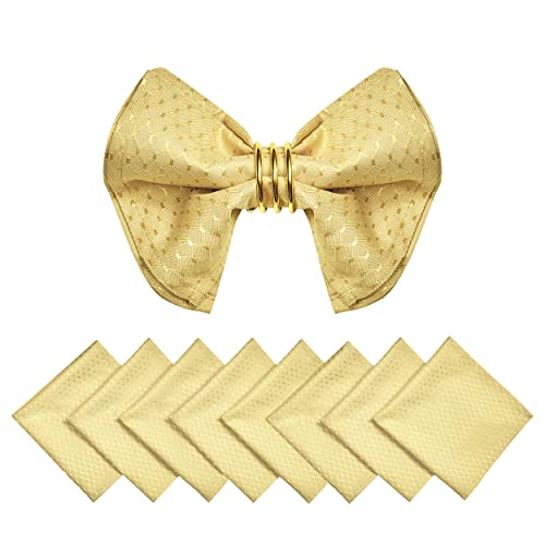 Cloth Napkins Set of 8 – Square 17x17 Inch Jacquard Fabric Polyester Washable Reusable Cloth Napkins for Kitchen Dinner Dining Restaurants Wedding Party Banquet Table (Gold A) - color: Gold a