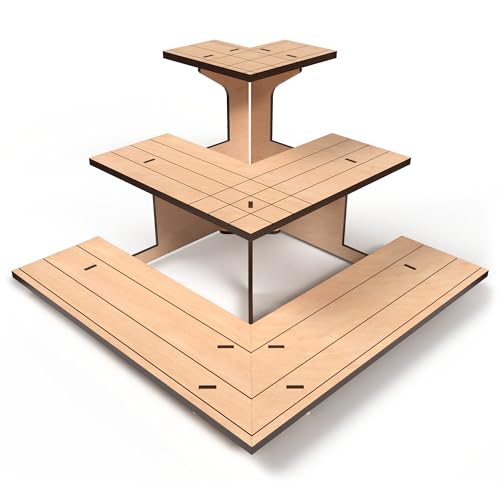 DS THE DISPLAY STORE Corner Natural Wooden Tiered Display Stand for Vendor Events, Display Shelves for Craft Shows, Farmers Market, Tradeshows, Earring Display, Card and Sticker Stand, Candle display - color: Natural