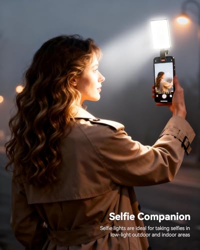 Selfie Light Ring Light for Phone: 90 LED Rechargeable iPhone Fill Lights, Ring Light for Camera Picture, Makeup Photo, Video Conferences, Laptop Use, Zoom Meetings, TikTok, Vlog Photography - color: BLACK
