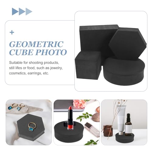 PRETYZOOM Geometric Cube Photo Props Set 1.96 Inch Foam Blocks for Jewelry Cosmetics Product Photography Display and Event Decoration
