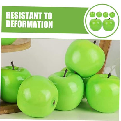 Happyyami 6pcs Realistic Foam Artificial Green Fruit Models for Home Decor and Photography Props, Lightweight Decorative Simulation Fruits for Table Display and Event Styling