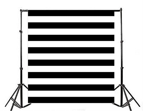 AOFOTO 5x6ft Black and White Striped Photography Backdrop Streak Textured Background Adult Elder Girl Boy Birthday Party Decoration Vinyl Wallpaper Portrait Photo Studio Props Baby Shower Banner - size: 5x6ft