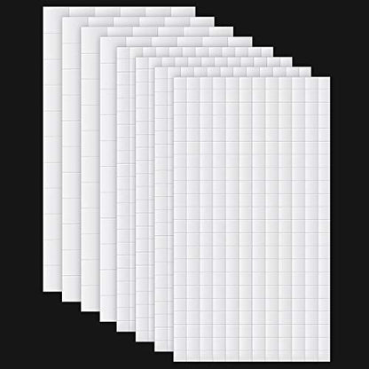 Outus 8 Sheets Foam Adhesive Squares, 1320 Pcs Total Double Sided Self Dots Precut Squares Strips Foam Dots for Scrapbook DIY Crafts Office Supplies, 2 Sizes