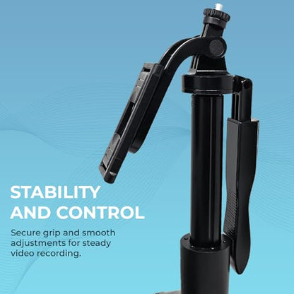 Vlogging Kit for iPhone, YouTube TikTok Podcast Video Recording Starter Kit for Content Creators, Equipment: Full Size Tripod, Phone Stabilizer, Shotgun Microphones & LED Lights