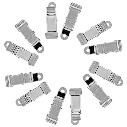Hordion 20 Pcs Mini Alligator Clips 1/2 Inch Wide, Metal Crocodile Clamps Small Alligator Clamps Spring Clips for Photo Curtain Crafts, Silver