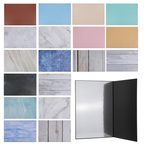 BESPORTBLE Photo Backdrop Board and Photography Background Set 15pcs Kit with Carry Bag and Clips for Small Product Photography and Flat Lay Food Jewelry Photoshoot
