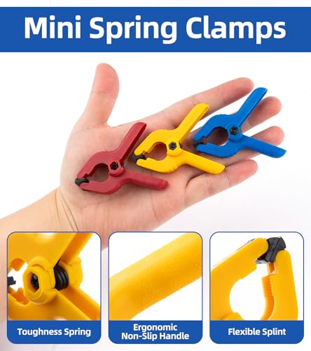 12 Pack Plastic Spring Clamps, 2.5 Inch Heavy Duty Spring Clips for Crafts & Professional Backdrop Clips & Woodworking