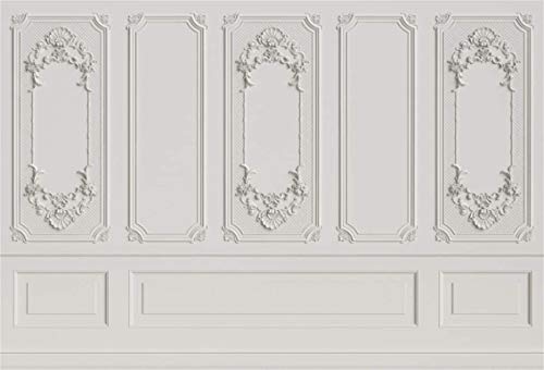 Leyiyi 5x4ft Vintage Room Inside Backdrop European Frame Modern House French Castle Cementery Wall Retro Style Photo Background Cowboy Kids Birthday Vinyl Portrait Photo Studio Props - color: White, size: 5x4ft