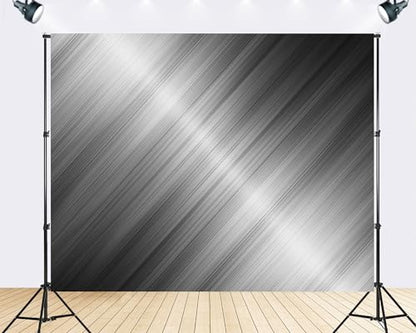 Trykid 10x6.5ft Brushed Silver Metal Texture Backdrop Sleek Industrial Gradient Surface Photography Background Modern Minimalist Party Decoration Tapestry Photo Studio Prop Fabric - size: 10x6.5ft