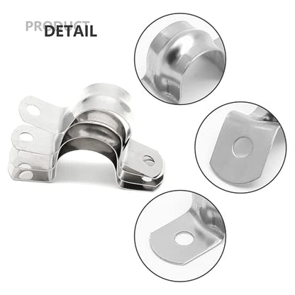 20Pcs 1 Inch Stainless Steel Conduit Clamps, Two Hole U Bracket Rigid Pipe Metal U Clamp Conduit Strap Tension Clips U-tube Clamp Heavy Duty - size: 1 inch / 25 mm