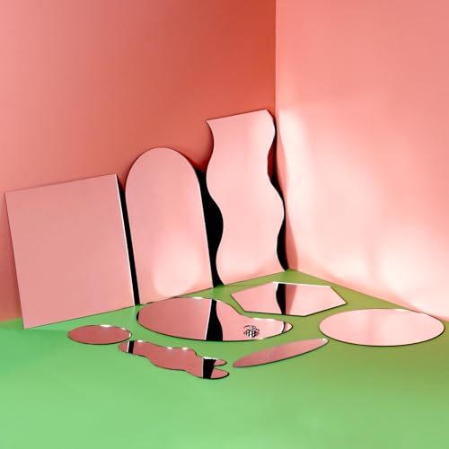 Meking 9PCS Product Photography Props Acrylic Mirror Glass Simulated Photoshoot Props for Product and Jewelry Photography Reflective Display Sheet