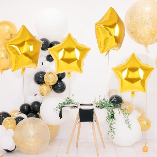 20 Pcs Star Balloons,18 Inch Star Foil Balloons,Stars Shaped Balloon Mylar Helium Balloon for Birthday Party Anniversary Wedding Baby Shower Decorations (Gold) - color: 18inch-gold