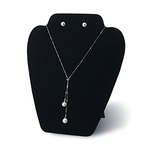6 Pieces Black Velvet Necklace Display, Jewelry Display for Selling and Shows, Necklace Easel Stand, Collapsible Jewelry Bust Stand, Reinforced Bracket (7 3/8" W x 8 2/8" H)
