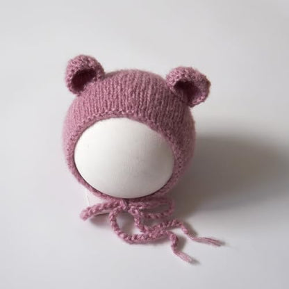 Zeroest Newborn Photo Props Hat Blanket Photography for Babies Cloth Wrap Hats Set Baby Boy Girl Photo Shoot Outfits (Pink) - color: Pink