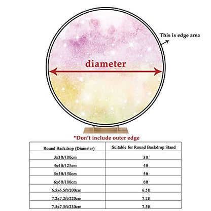 3x3ft Gender Reveal Round Backdrop Pink or Blue Boy or Girl Marble Texture Photography Background Circle Backdrop Cover Baby Shower Party Decoration Banner Photo Shoot Studio Props - size: 3x3ft-Diameter