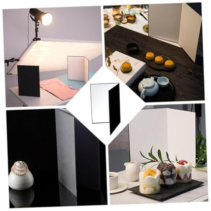 Lurrose 2pcs A4 Photography Light Reflector Board Foldable Photo Reflector for Studio and Outdoor Use, Portable Camera Lighting Diffuser Reflective Panel