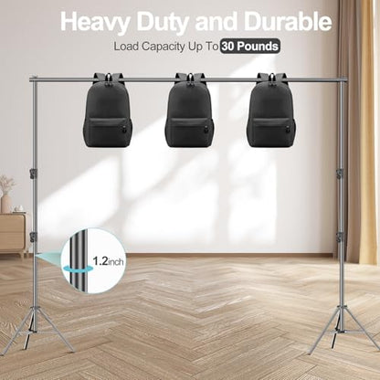 EMART Heavy Duty Background Stand, 9.2 x 10ft Adjustable Backdrop Support System Kit with Carry Bag for Photography - size: 10ft X 9.2ft