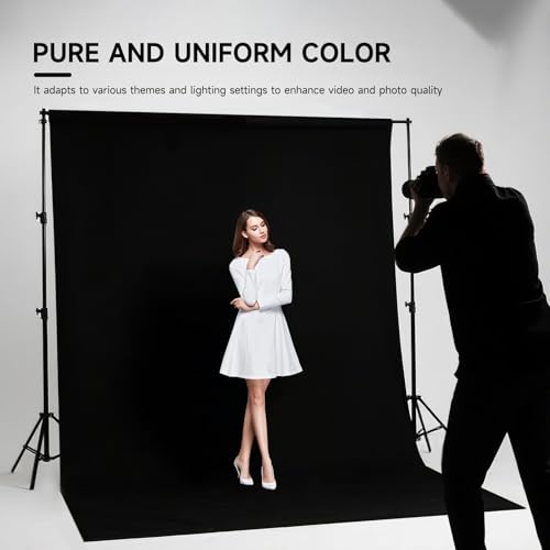 YSKE-Professional Black Photography Backdrop10X7ft - Machine Washable Seamless Background for Studio & Video - color: Black, size: 10X7