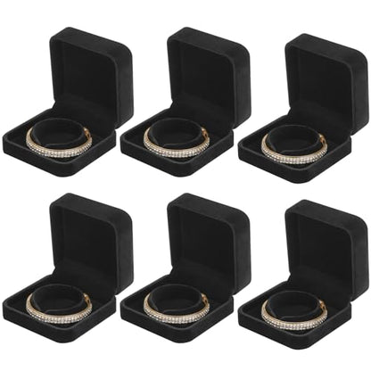 LETURE 6 Pieces Velvet Jewelry Gift Boxes for Necklace Pendant Bracelet Ring Earring, Jewelry Storage Display Case for Christmas Wedding Engagement Birthday Anniversary (Bracelet Box - 6PCS) - color: Bracelet Box - 6PCS