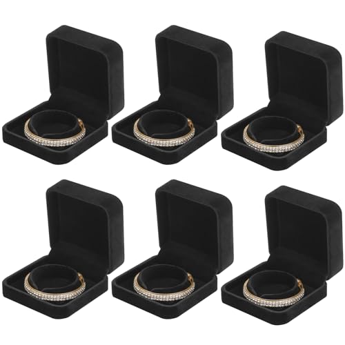 LETURE 6 Pieces Velvet Jewelry Gift Boxes for Necklace Pendant Bracelet Ring Earring, Jewelry Storage Display Case for Christmas Wedding Engagement Birthday Anniversary (Bracelet Box - 6PCS) - color: Bracelet Box - 6PCS