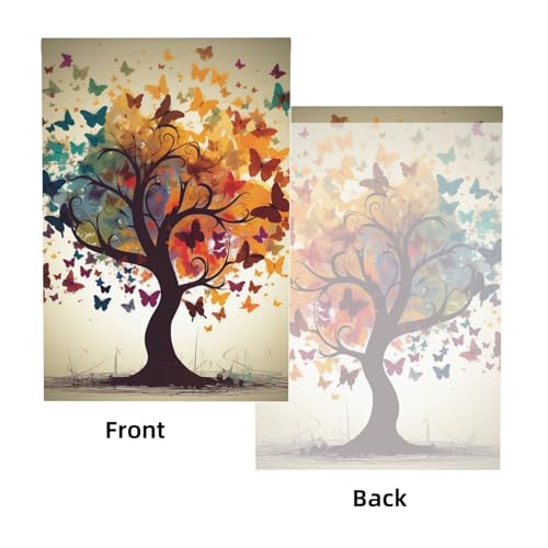 Tree with Butterflies Backdrop Background for Photography 5x7ft Photobooth Professional Photo Backdrop Curtains Video Photography Studio Photo Backgrounds Banner Booth Background Screen Parties - color: Tree With Butterflies