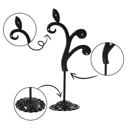 Black Earring Stand Detachable Metal Earring Display Storage Rack for Photography Jewelry Props Show Closet Retail Store Display 3 Pcs, Vine Shape