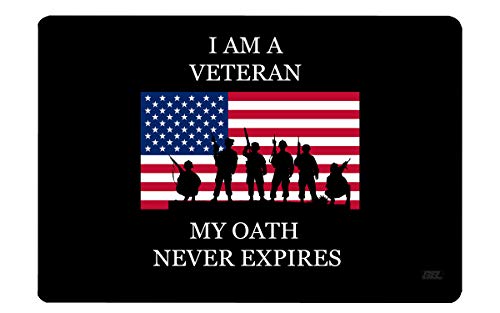 Rogue River Tactical Veteran Oath Never Expires USA American Flag Gun Cleaning Mat Bench Pad Gift for Gun Owner Patriotic Military