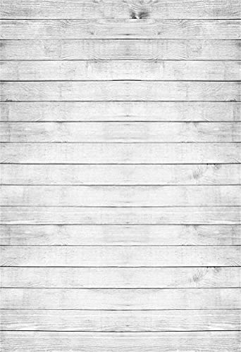 AOFOTO 5x7ft White Wood Texture Backdrops for Photography Wooden Plank Board Background for Pictures Hardwood Fence Panel Kid Baby Boy Girl Artistic Portrait Photo Shoot Studio Props Video Drape Vinyl - size: 5x7ft