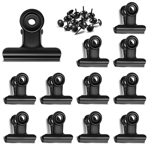 Bulldog Black Metal Binder Clips with Strong Spring - Small, 38 mm, Seal Clamps for Coffee Tea Food Bags, Decorative Clips for DIY Photo Grid - color: Black, size: 1.5 inch
