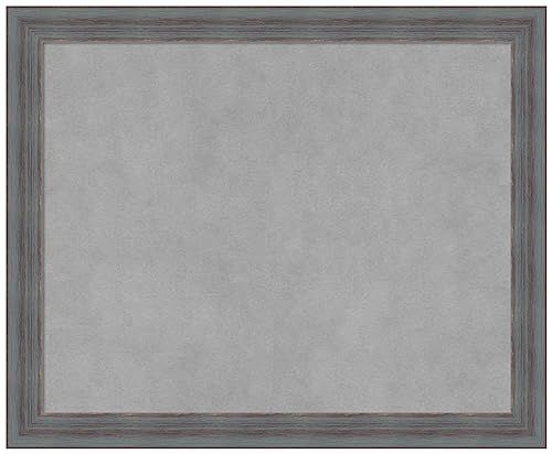 Amanti Art Blue Framed Magnetic Board 18x22 Small Vision Board for use with Magnets, 100% Metal Sheet to Display Items as Office Decor or for Home Organization in mudroom, Kitchen or Kids Room - color: Dixie Blue Grey Rustic, size: 22"W x 18"H