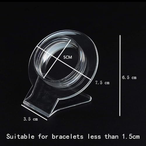 2 - Pack Clear Acrylic Bracelet Display Stand - Large Bangle Organizer Rack - Transparent Jewelry Holder for Bracelets and Watches - Acrylic Display Shelf for Countertop Jewelry Presentation Shooting