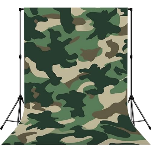Camouflage Green Backdrop Background for Photography 5x7ft Photobooth Professional Photo Backdrop Curtains Video Photography Studio Photo Backgrounds Banner Booth Background Screen Parties - color: Camouflage Green
