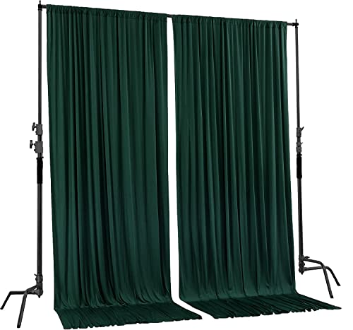 AK TRADING CO. 10 feet x 10 feet Black Polyester Backdrop Drapes Curtains Panels with Rod Pockets - Wedding Ceremony Party Home Window Decorations Hunter Green - color: Hunter Green, size: 60"W x 120"L (Pack of 2)