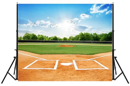 15x10ft Baseball Backdrop Baseball Field Stadium Photography Backgrounds for Sports Birthday Baby Shower Party Decor Baseball Theme Boys Students Adults Portrait Photo Booth Props - size: 15X10FT