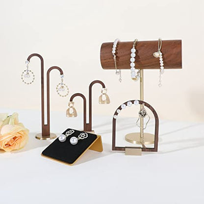 Black earring holders for selling, Velvet earring stands Jewelry display, metal gold studs board【Black】 - color: Black