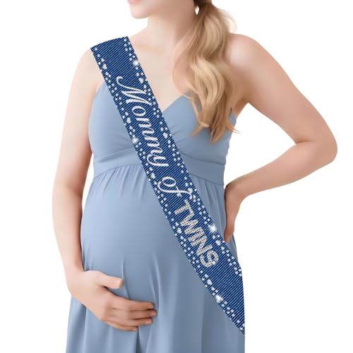 Blue Jean Twins Baby Shower Decorationsa Denim and Diamonds Mommy of Twins Sash Gift for Mom-to-Be A Blue Jean Baby Is on the Way Baby Shower Gender Reveal Pregnancy Announcement Party Supplies Favor
