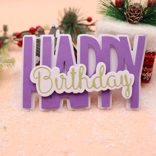 Scrapbooking Die-Cuts for Card Making, Christmas Metal Cutting Dies, Paper Craft Punch Template, Background Embossing Stencils, DIY Album Décor (Happy Birthday B) - color: Happy Birthday B