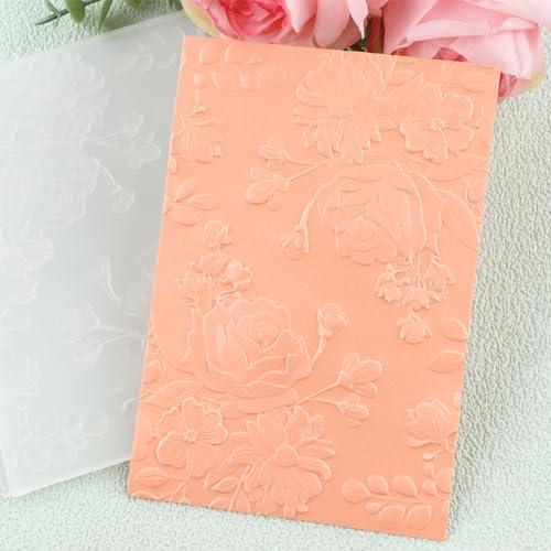 BAOFALI 3D Flowers Embossing Folders for Card Making,Embossing Template Paper Card Embossing Stencil for DIY Scrapbooking Photo Album Card Paper Craft Decoration 6.3" L x 4.5" W.(16x11.5cm) - color: Flowers