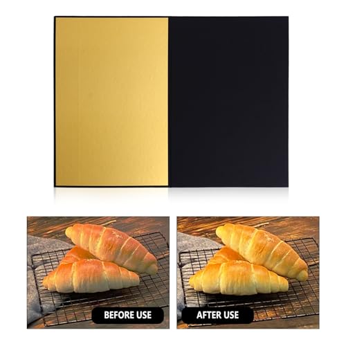 Toddmomy Foldable A3 Photography Reflective Display Board Cardboard Light Reflector for Still Life Jewelry Food Photo Studio Lighting Background Panel Black White Gold